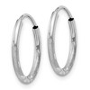 Black Bow Jewelry 1.5mm x 17mm 14k White Gold Satin Diamond-Cut Endless Hoop Earrings - 2 of 4