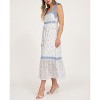 August Sky Women's Sleeveless Lace Trim Floral Midi Dress - 3 of 4
