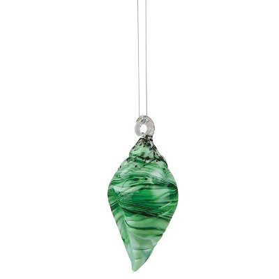 Gallerie II Green Art Glass Conch Christmas Xmas Ornament