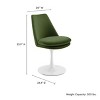 Modway Lippa Velvet Swivel Dining Side Chair in White Moss Green  360° Rotating Office Chair - 3 of 4