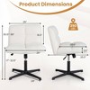 Costway Armless Office Desk Chair Modern Swivel Vanity Chair with Adjustable Height Grey/Brown/Beige - 3 of 4