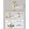 TALOYA 52 in. LED Ceiling Fan with Remote, Reversible Quiet DC Motor and 5 Blades 3 CCT Light,Golden White - 2 of 4
