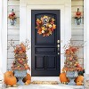 GAOMON Thanksgiving Fall Wreath for Front Door, 20 Inch Autumn Wreath Decoration with Pumpkin, Maple Leaves and Pine Cone - 2 of 4