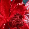 20Pcs Velvet Glitter Magnolia Flowers for Christmas Tree Decorations, Sparkling Poinsettia Ornaments for Holiday Wedding Party Home Decor Garden - 3 of 4