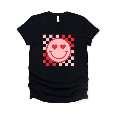Simply Sage Market Women's Checkered Heart Eyes Short Sleeve Graphic Tee