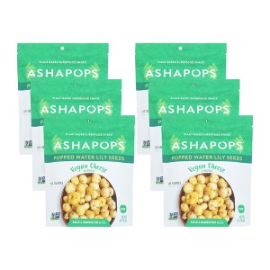 AshaPops Vegan Cheese Popped Water Lily Seeds - Case of 6/1 oz - 1 of 4