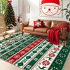 Christmas Area Rug, Machine Washable Low Pile Non-Slip Carpet with Snowflake Reindeer Design, Floor Mat for Home Office - 2 of 4
