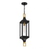 Savoy House Glendale 1 - Light Pendant in  Matte Black/Weathered Brushed Brass - 3 of 4