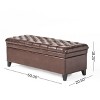 GDFStudio Heathbrooke Contemporary Faux Leather Upholstered Tufted Storage Ottoman - 3 of 4