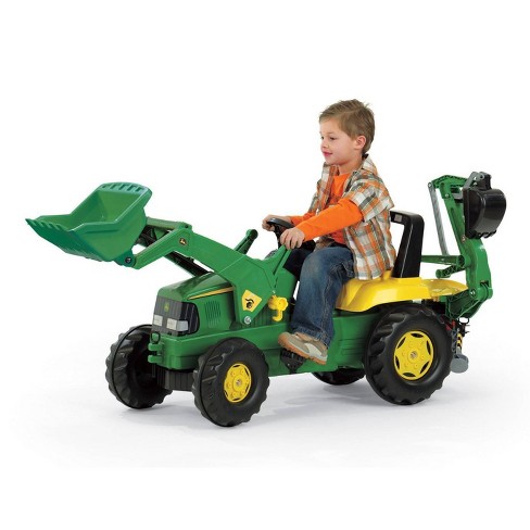 John Deere Kids' Backhoe Pedal Tractor With Loader By Rolly Toys : Target