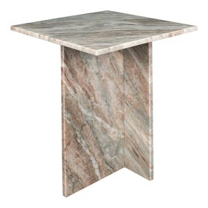 JONATHAN Y Cecil 18.5" Contemporary Natural Marble Handmade T-Shaped End Table - 1 of 4