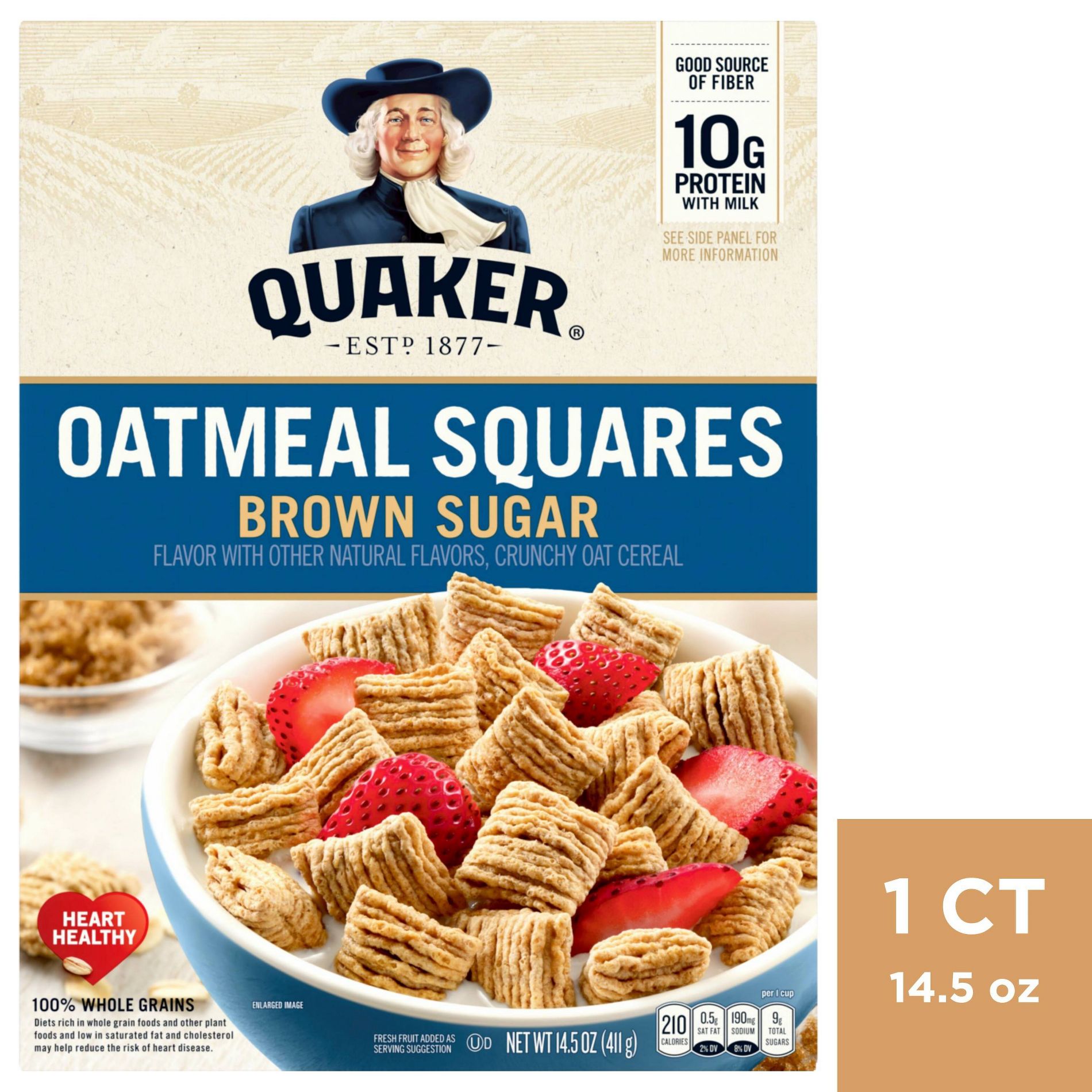 Quaker Oats Oatmeal Squares Brown Sugar Breakfast Cereal