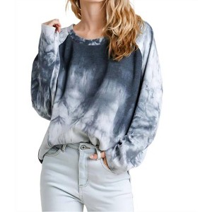 Women's Raglan Sleeve Raw Edged Top - umgee - 1 of 3