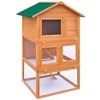 vidaXL Outdoor Rabbit Hutch Small Animal House Pet Cage 3 Layers Wood - 2 of 4