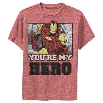 Boy's Marvel Iron Man You're My Hero Performance Tee