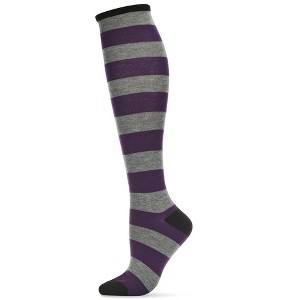 Memoi Women's Soft Shaded Stripes Cashmere Blend Knee High Socks - 1 of 3