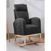 35.43"Modern Accent Rocking Chair Rocking Chair with Solid Wood Legs - 2 of 4