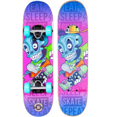 Madd Gear Skateboard 22" Locker Mini Complete - Skeleton Eat Sleep Skate Pink