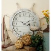 28"x28" Wood Sail Boat Ship Wheel Wall Clock Blue - Olivia & May: Silent, Oversized, Coastal Decor - 2 of 4