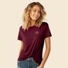 Dalix Smile Face Embroidered Soft Cotton Short Sleeve T Shirt Womens - 3 of 4