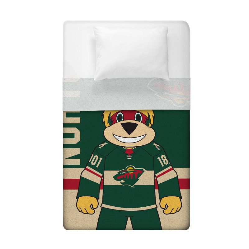 Sleep Squad Minnesota Wild Nordy Mascot 60 x 80 Raschel Plush Blanket, 4 of 6