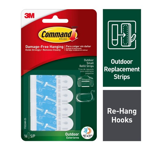 Command 16 Strips Small Sized Outdoor Foam Strip Refills