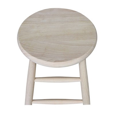 Traditional Solid Hardwood Unfinished Counter Height Stool