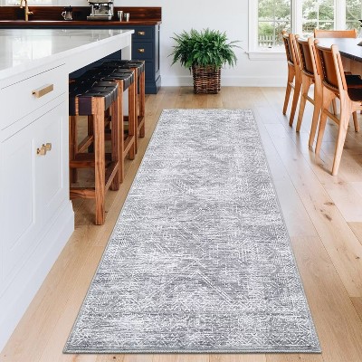 Vintage Geometric Rug Washable Indoor Bedroom Rugs Non Slip Low Pile Area Rug