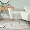 CAVINAS Faux Fur Accent Chair with Mid-Height Backrest and Metal Legs,Modern Upholstered Living Room Chairs,Reading Chairs for Living Room - 3 of 4