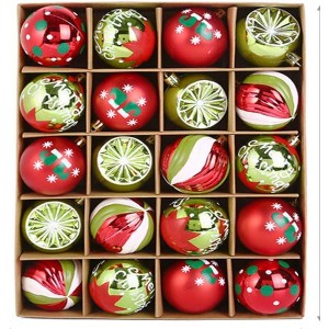 20-Pack Shatterproof Christmas Ball Ornaments, 6CM/2.36" Small Baubles with Strings for Xmas Tree, Holiday & Party Decor - 1 of 4