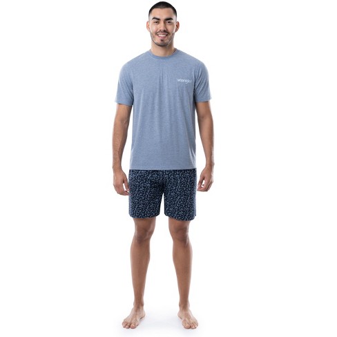 Men's Soft Cotton Knit Jersey Pajamas Lounge Set, Short Sleeve