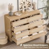 Dresser for Bedroom, Rattan 6/8 Drawer Dresser for Closet, Double Wood Dressers & Chest of Drawers, For Bedroom/Living Room/Entryway, Natural - 4 of 4
