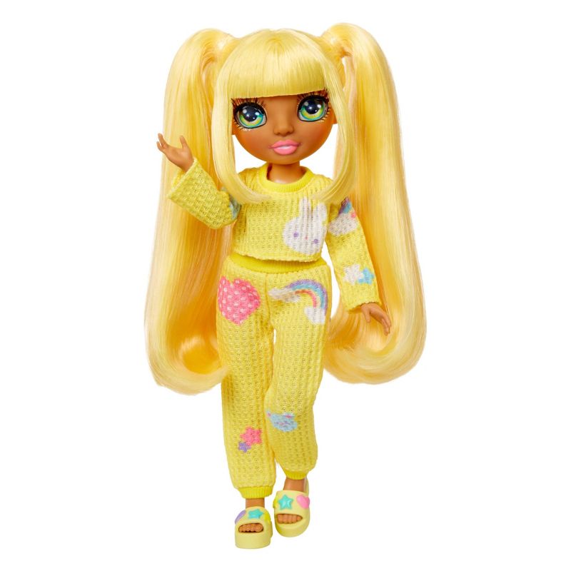 Rainbow High Jr High PJ Party Sunny Yellow 9&#39;&#39;Posable Doll with Soft One Piece Pajama, Slippers, Play Accessories, 4 of 9