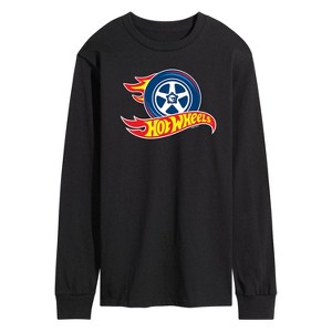 Men's - Hot Wheels - Flaming Tire Logo Long Sleeve Graphic T-Shirt - 1 of 3