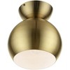 Livex Lighting Stockton 1 - Light Semi-Flush Mount in  Antique Brass - 2 of 3