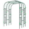 Outsunny 8 FT Tall Garden Arch Trellis, Outdoor Steel Plant Trellis Support with Climbing Net for Flowers, Vegetables - 4 of 4