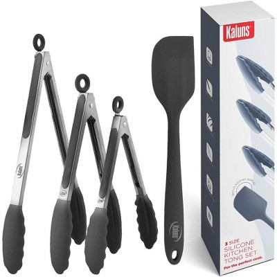 Starfrit Silicone Tongs Tong 1 x Tong Gray - Office Depot