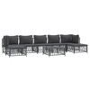 vidaXL 8 Piece Patio Lounge Set - Anthracite Steel, Cushions Included - Outdoor Seating Solution - Modular Sofa Arrangement - 3 of 4