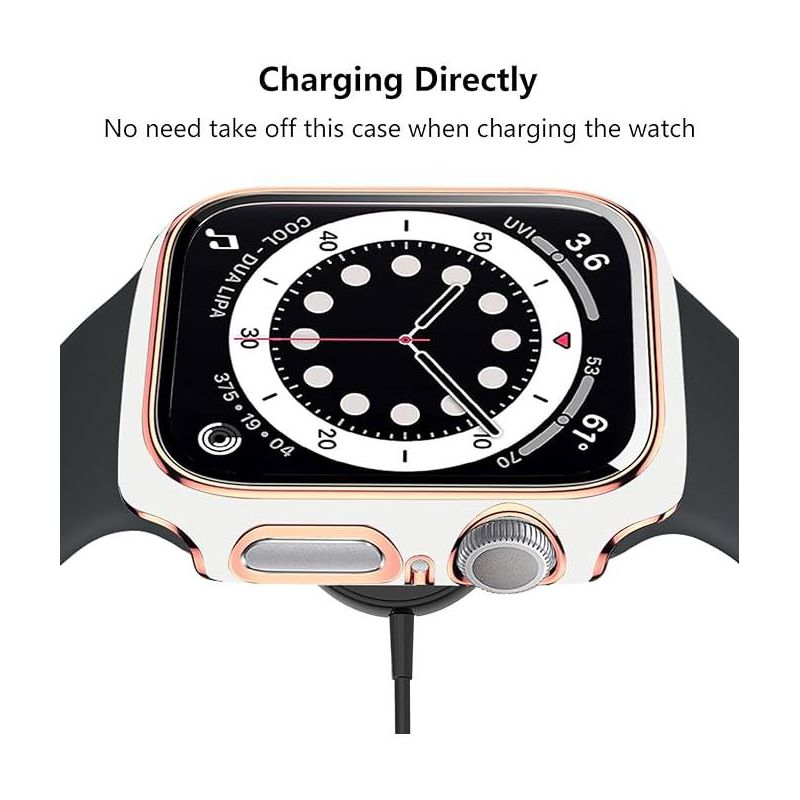 Worryfree Gadgets Bumper Case with Screen Protector for Apple Watch 38mm, White/Silver, 4 of 8
