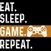 Men's Design By Humans Eat Sleep Game Repeat By MeowShop T-Shirt - image 2 of 2