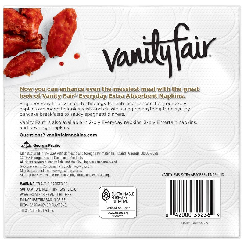 Vanity Fair Extra Absorbent Disposable Napkins, 3 of 12