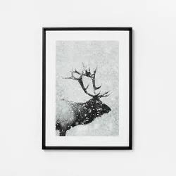 21" x 28.5" Snowflakes and Antlers Framed Under Plexi Poster Prints - Threshold™ designed with Studio McGee