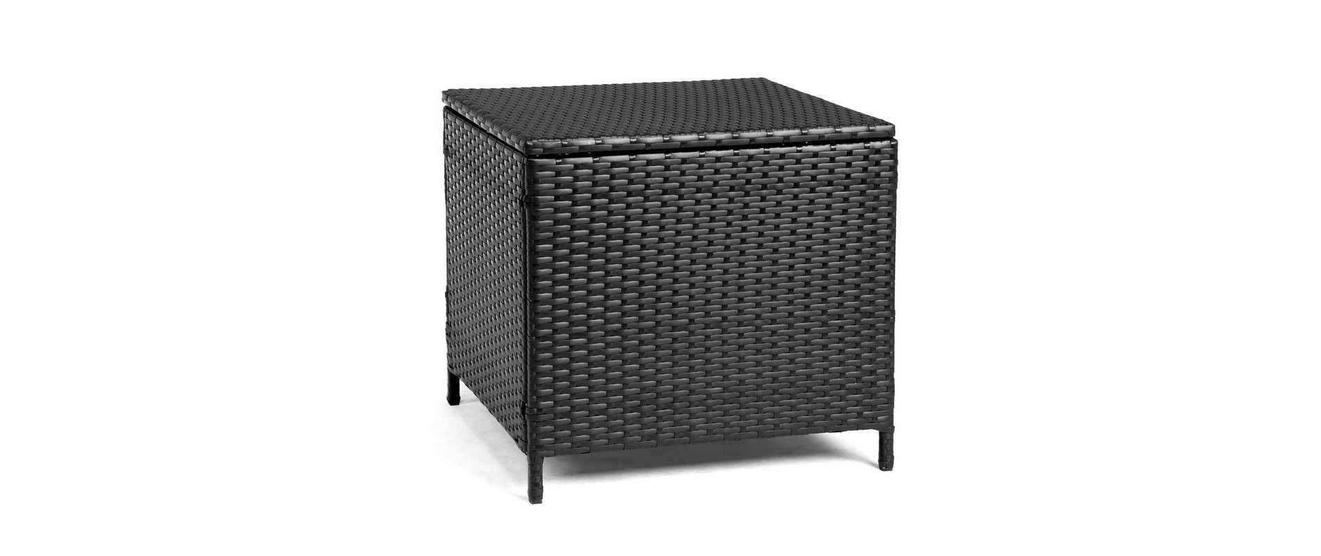 Karl Home Patio Black Square Wicker Side Table