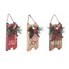 Transpac Metal Merry/Jolly/Joy Ornament Set of 3 Christmas Home Decorations - 2 of 3