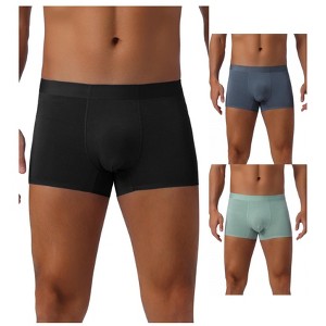 INSPIRE CHIC Men's 3 Pack Elastic Waist Solid Color Basic Boxer Briefs - 1 of 4
