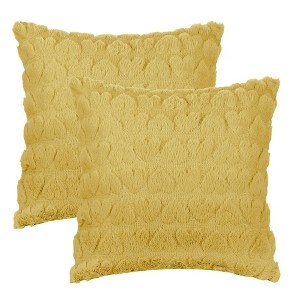 Unique Bargains Printed Decorative Faux Fur Heart Pattern Soft Pillow Covers 2 Pcs - 1 of 4