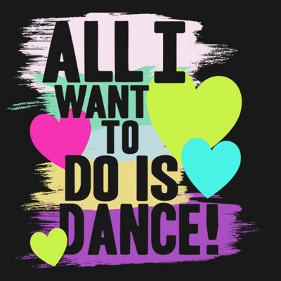 CHIN UP Apparel Girl's CHIN UP All I Want to Do is Dance T-Shirt - Black - Small — фото 2