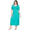 Plus Size Elbow Length Sleeve Maxi Dress - 24seven Comfort Apparel™ - 2 of 4
