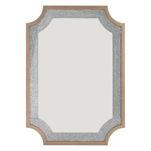 LNC Bathroom Mirrors 33.9-in W x 47-in H Rectangular Silver Dual-Tone Framed Wall Mirror,Black/Gold - 1 of 4