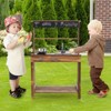 Costway Kids Mud Kitchen Play Kitchen with Blackboard, Stoves, Removable Sink Natural - 2 of 4